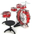 Azimport AZImport PS75A Red Kids Drum Set Musical Instrument Toy Playset; Red - 11 Piece PS75A Red